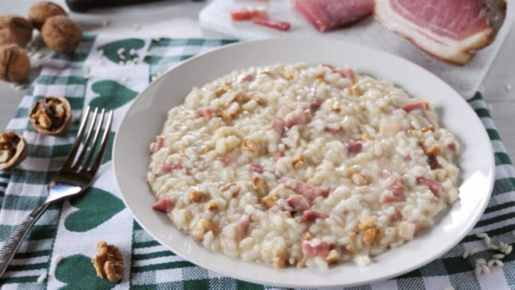 risotto au taleggio speck et noix