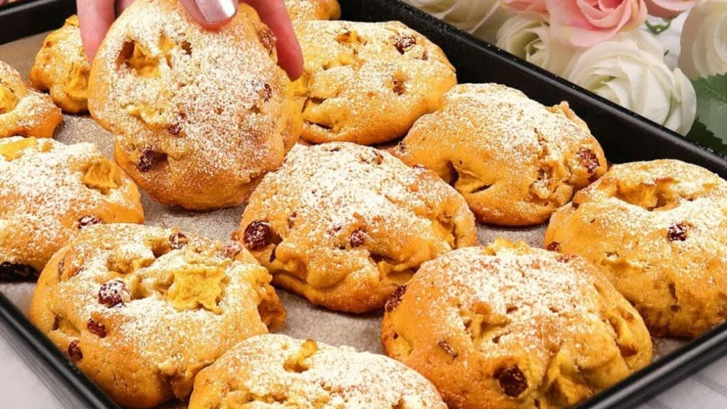 biscuits aux pommes et aux raisins secs