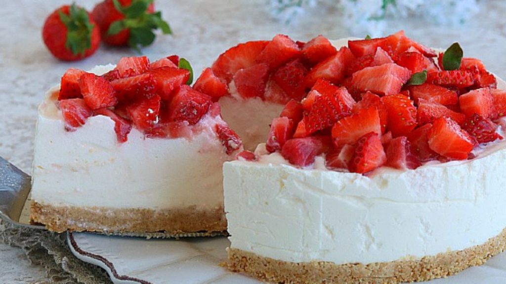 cheesecake au yaourt et aux fraises