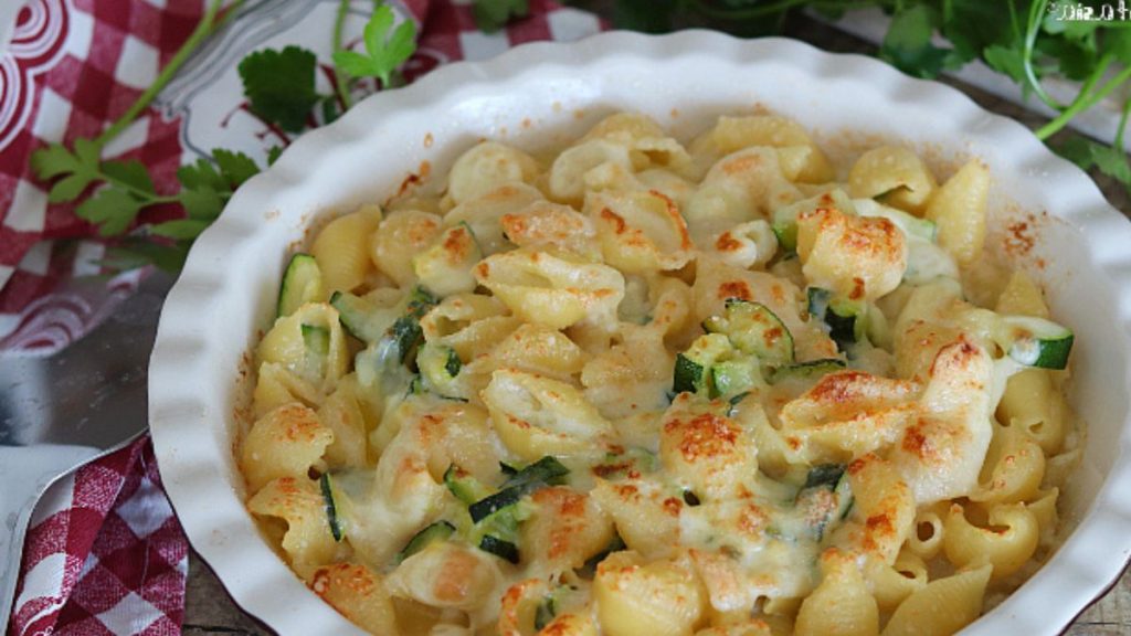 gratin de pâtes aux courgettes