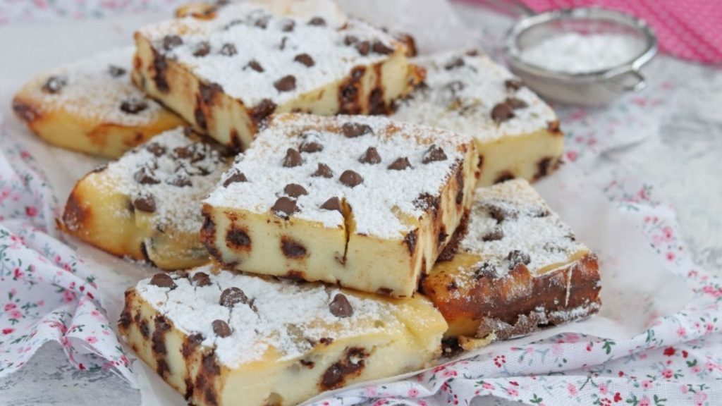 gâteau à la ricotta crémeux et aux pépites de chocolat  