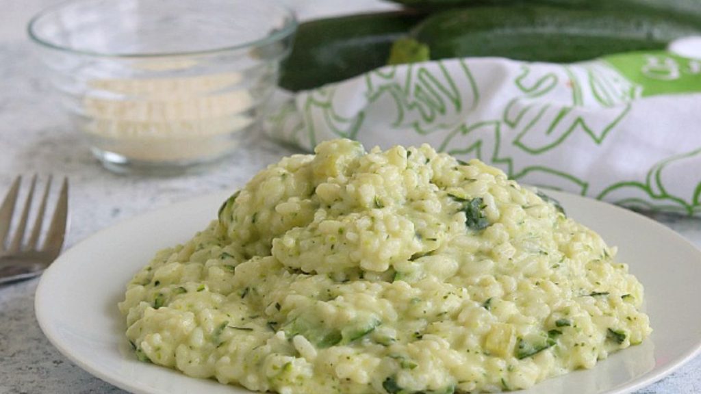 risotto aux courgettes et fromage frais