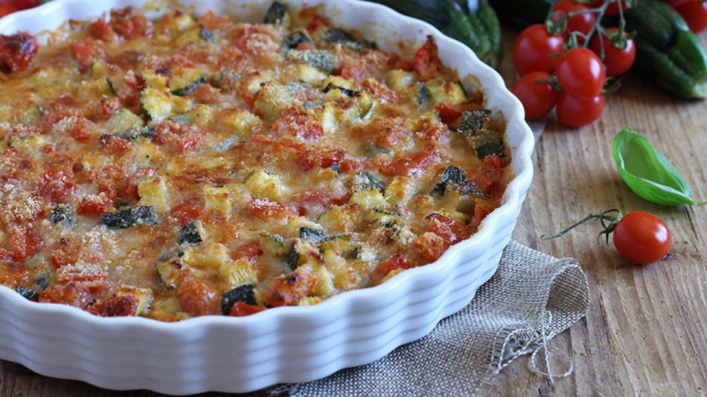 gratin de courgettes aux tomates cerises